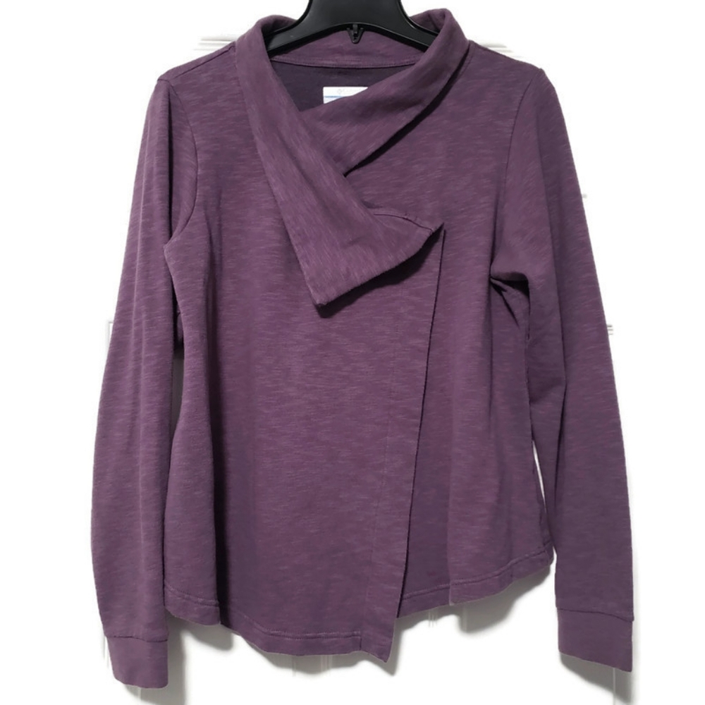Columbia Cowl Neck Purple Cardigan Women's Medium